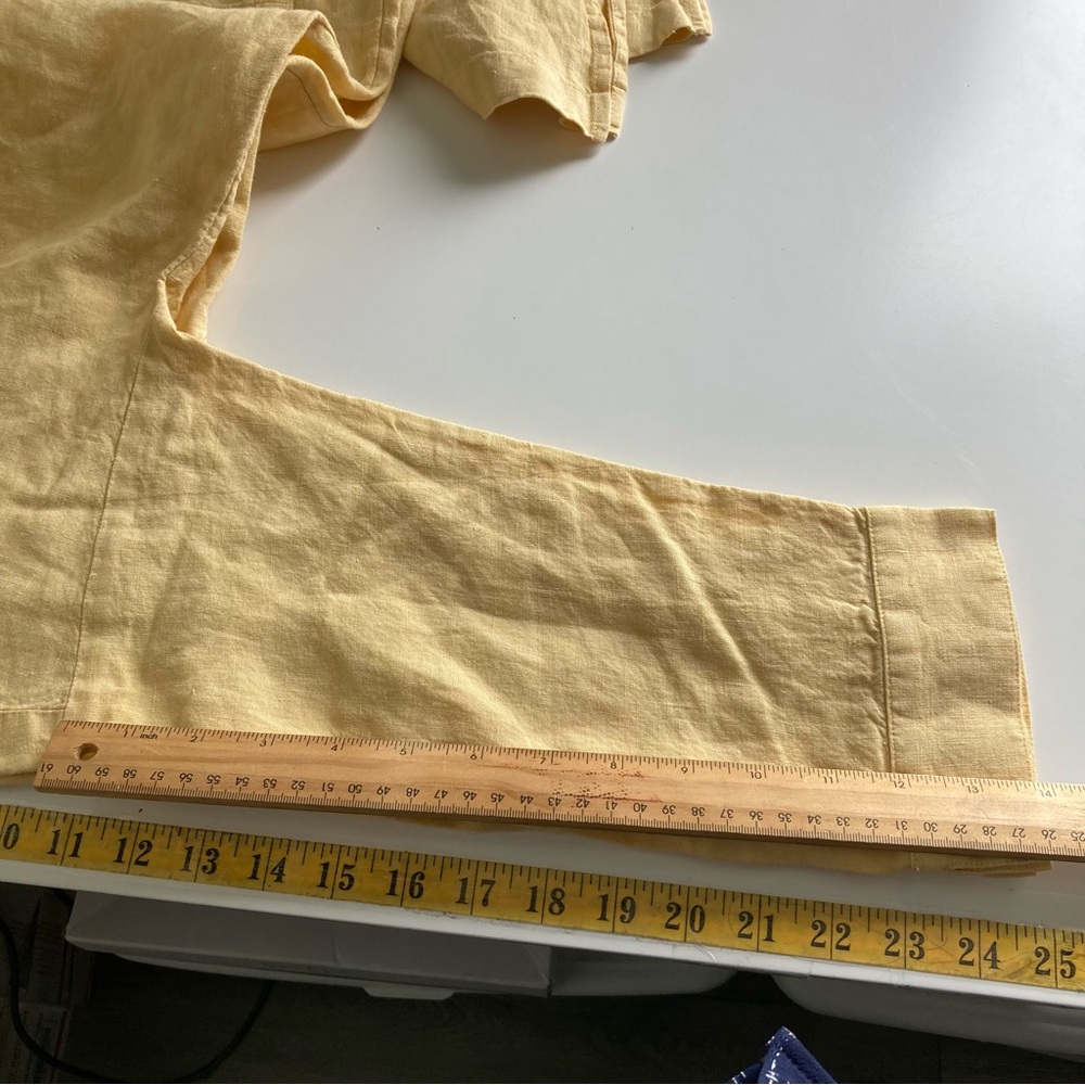 J. Jill Pure Linen Patch Pocket Shirt Dress Midi Butter Yellow Size XS NWT - Picture 10 of 10